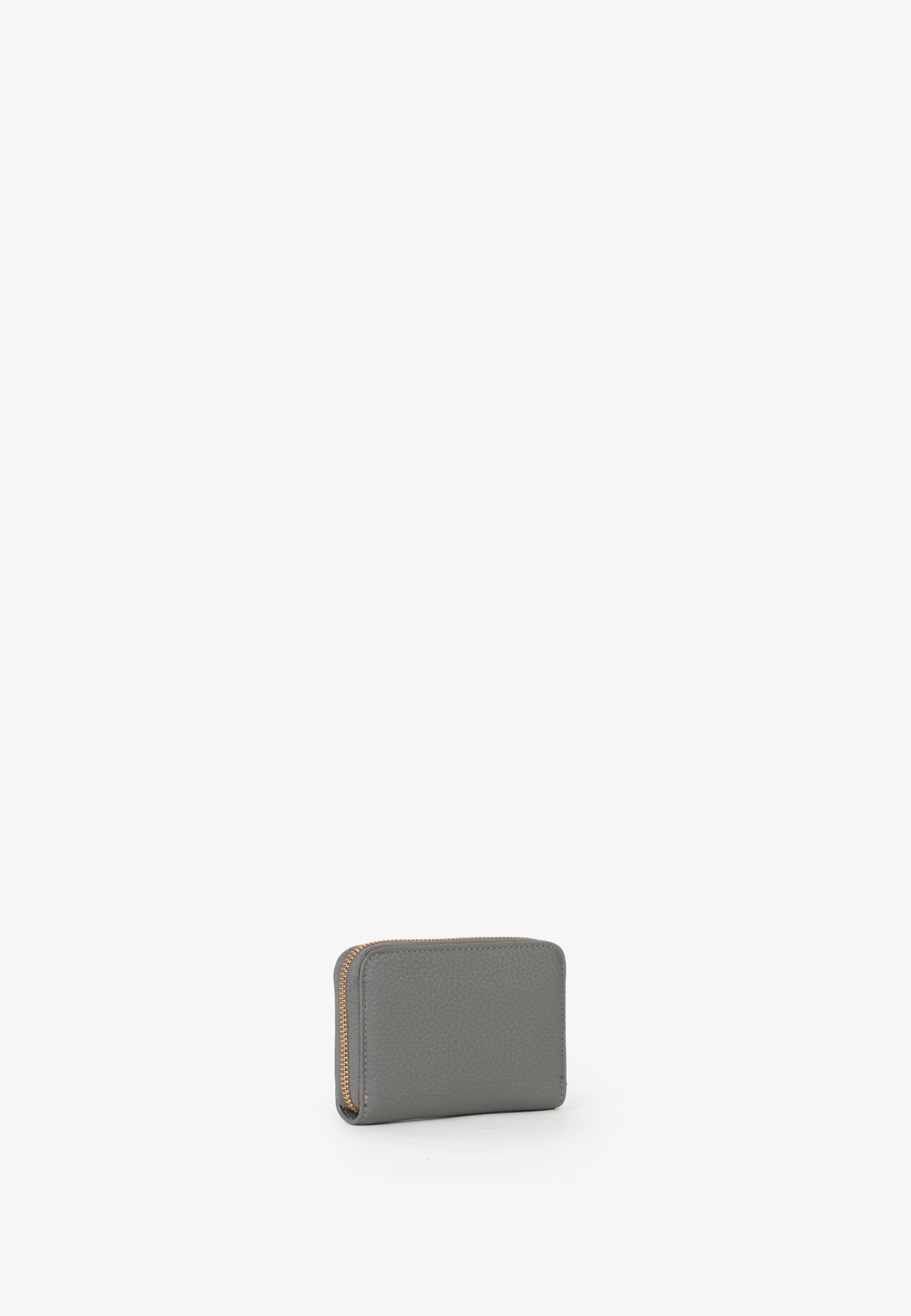 Portefeuille femme zippé grain gris anthracite élégant