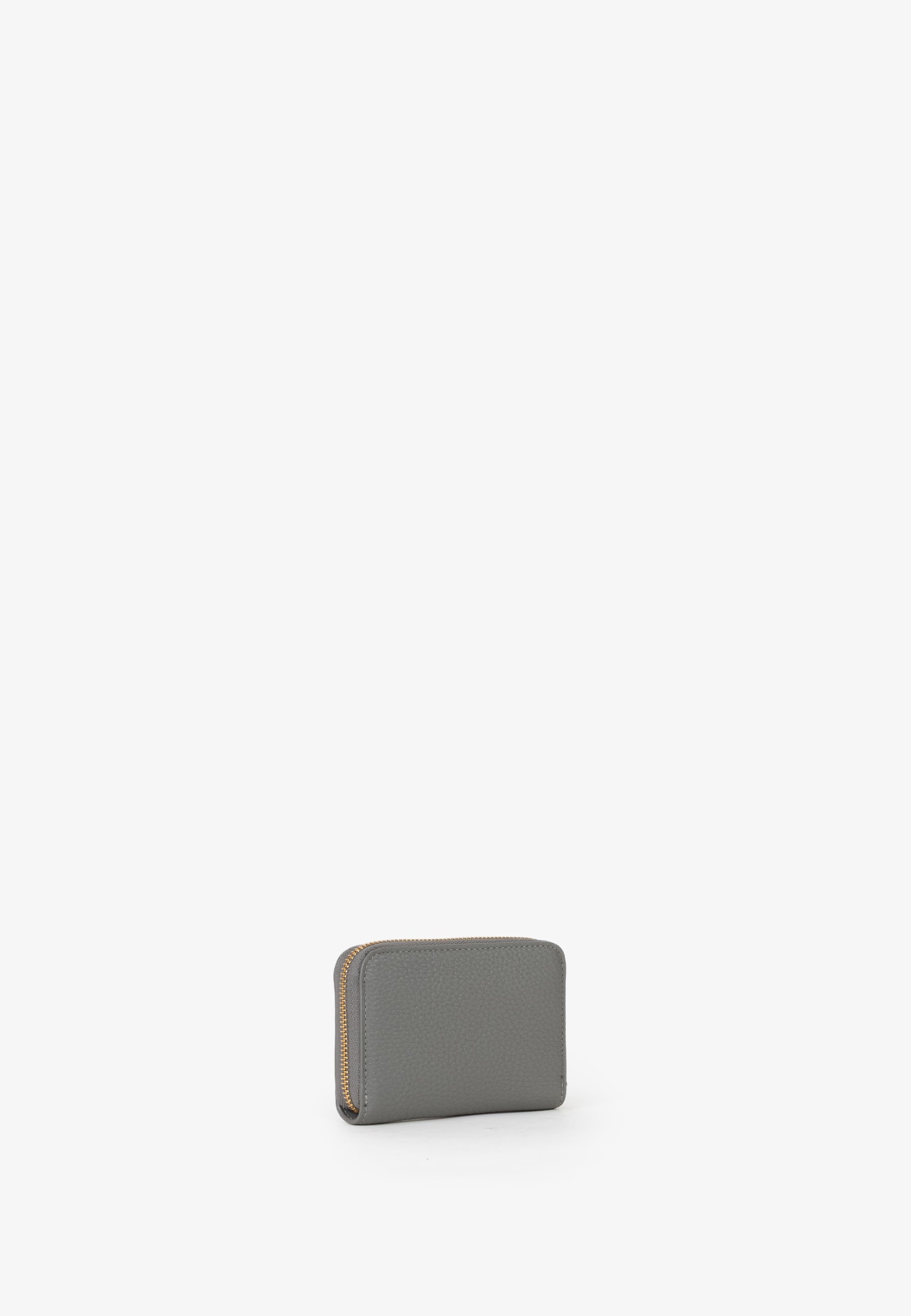 Portefeuille femme zippé grain gris anthracite élégant