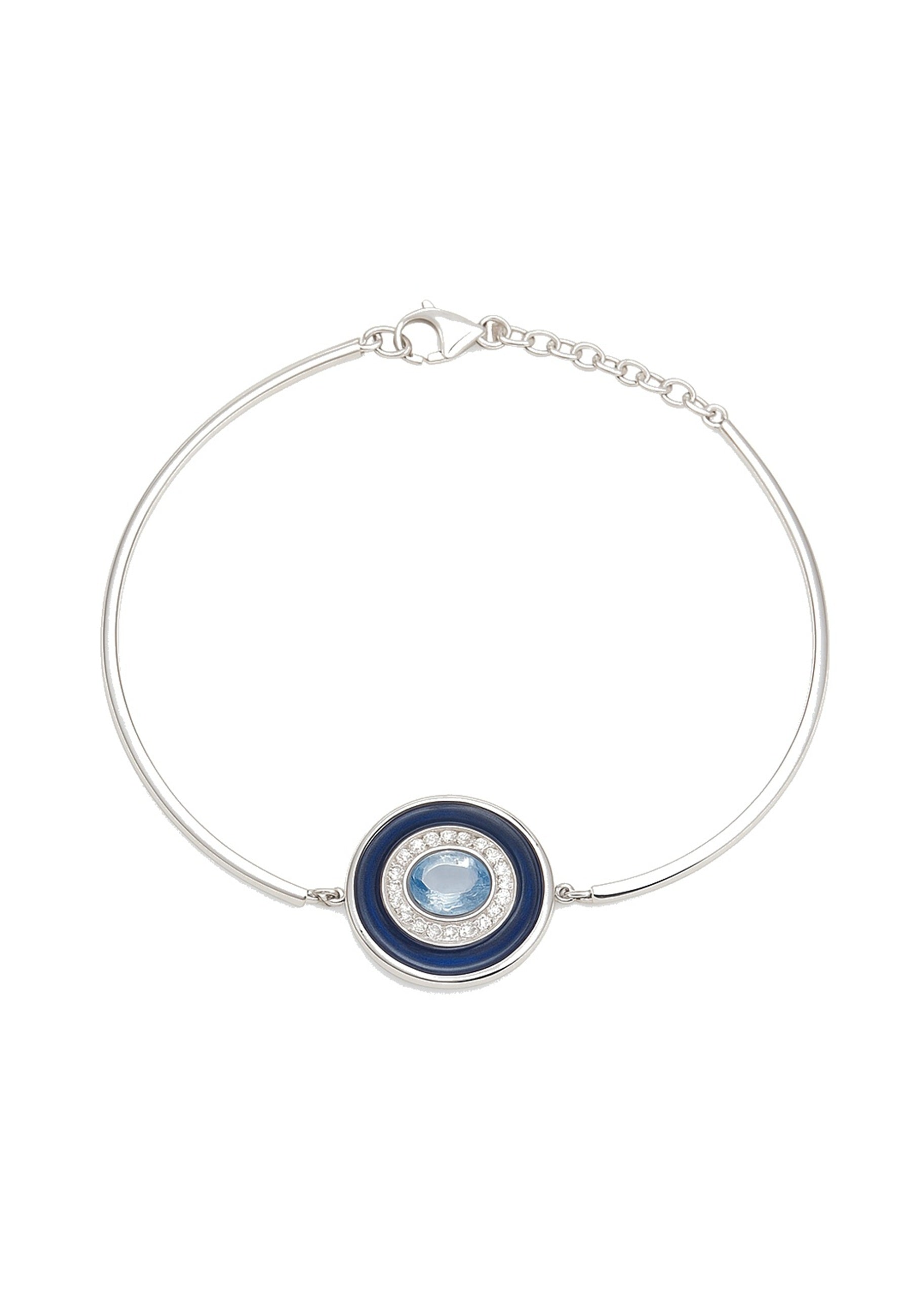 BRACELET ARGENT - ZIRCONIA  - TOPAZE SYNTHETIQUE