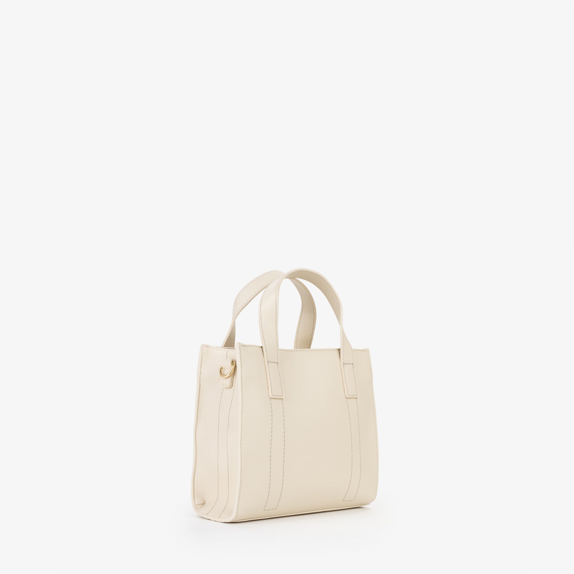 Sac à main femme écru simili cuir logo doré Valentino
