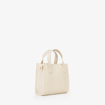 Sac à main femme écru simili cuir logo doré Valentino