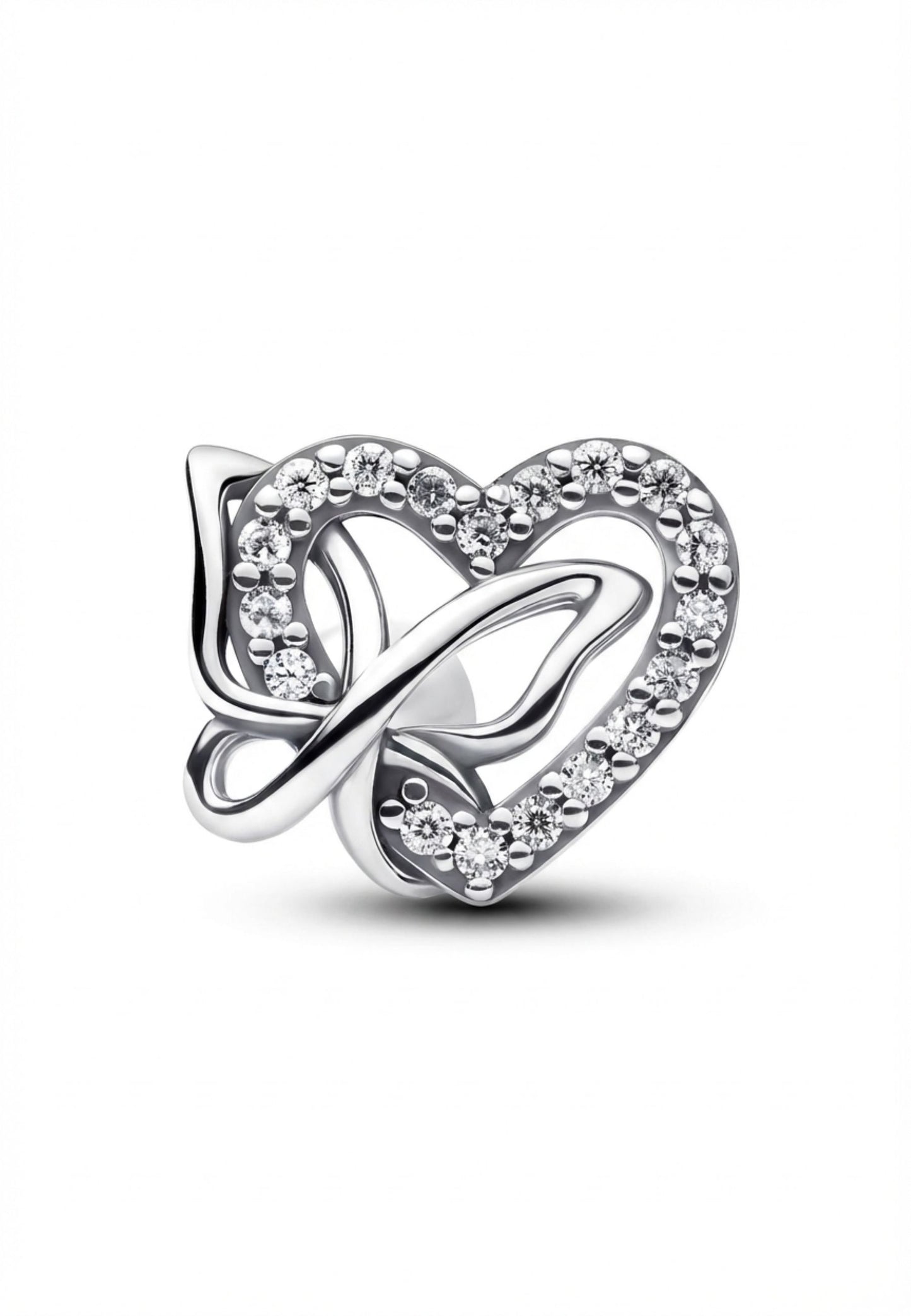 Boucles d'oreilles puces Cœur et Papillon entrelacés