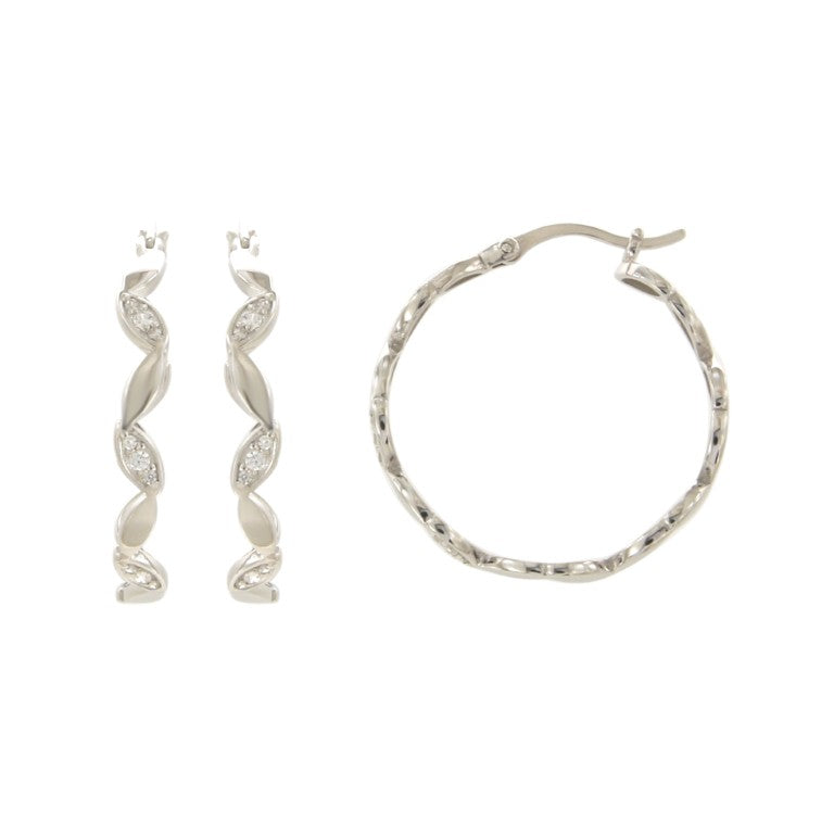 CREOLES ARGENT RHODIE - ZIRCONIA