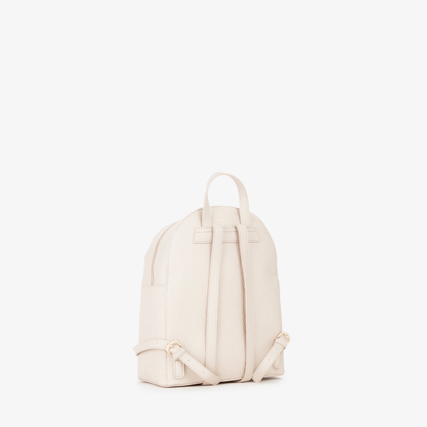 Sac à dos femme écru simili cuir monogramme gaufré