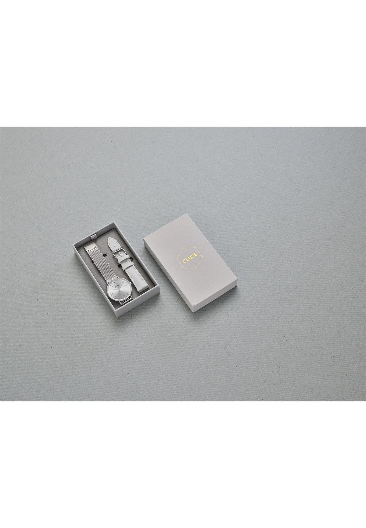 Coffret cadeau montre et bracelet style bohème chic, couleur argent