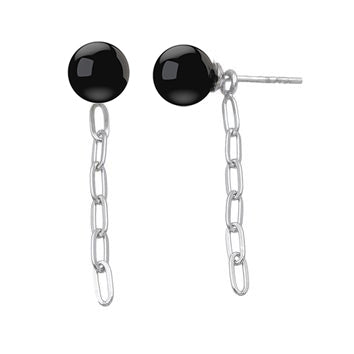Boucles d'oreilles femme argent 925 rhodié hématite noire