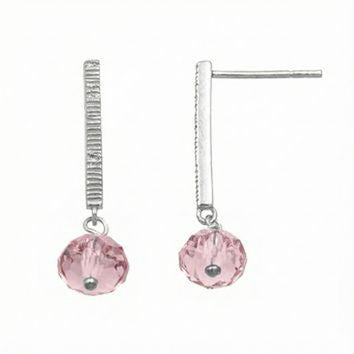 Boucles d'oreilles pendantes femme argent 925 zirkonia rose