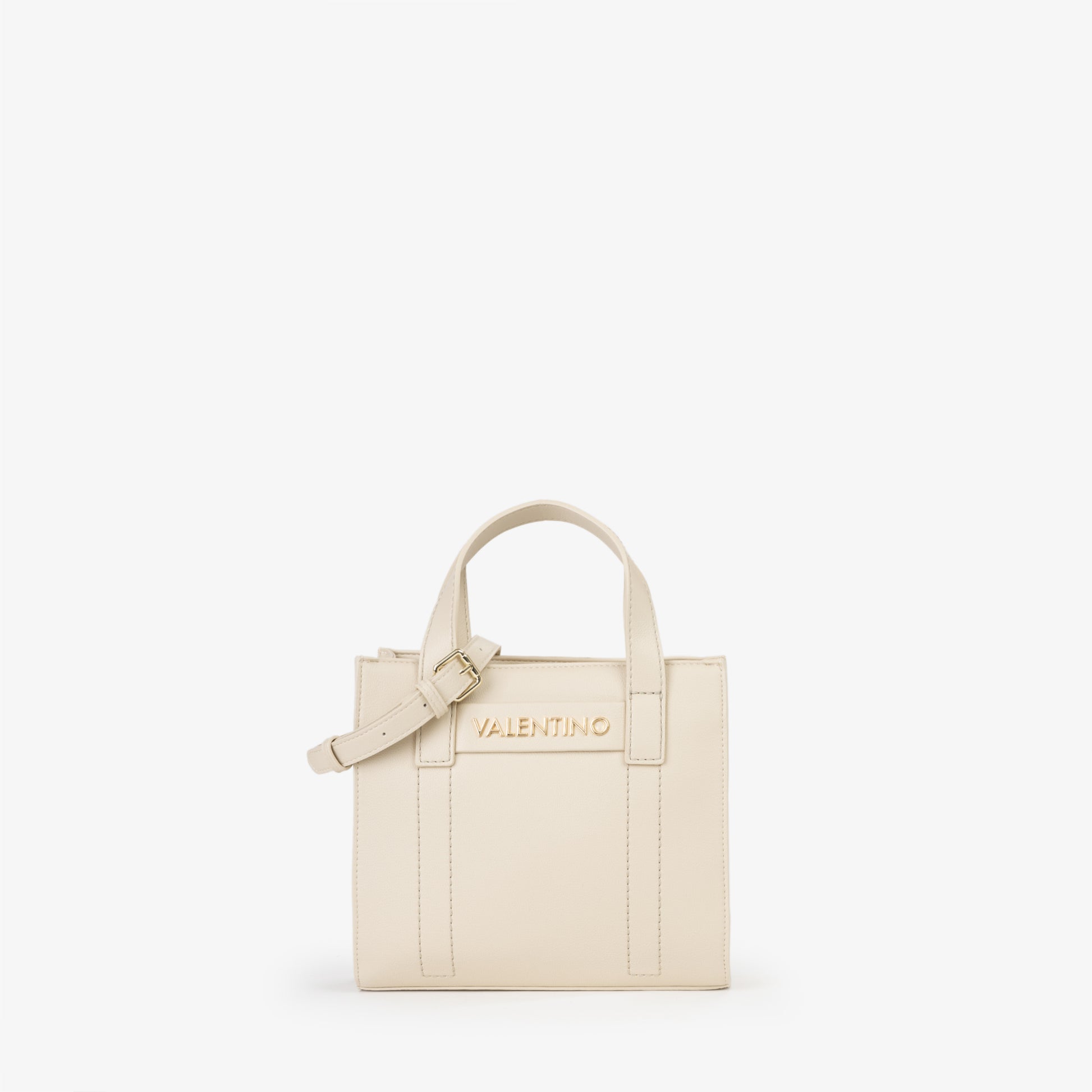 Sac à main femme écru simili cuir logo doré Valentino