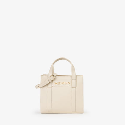 Sac à main femme écru simili cuir logo doré Valentino