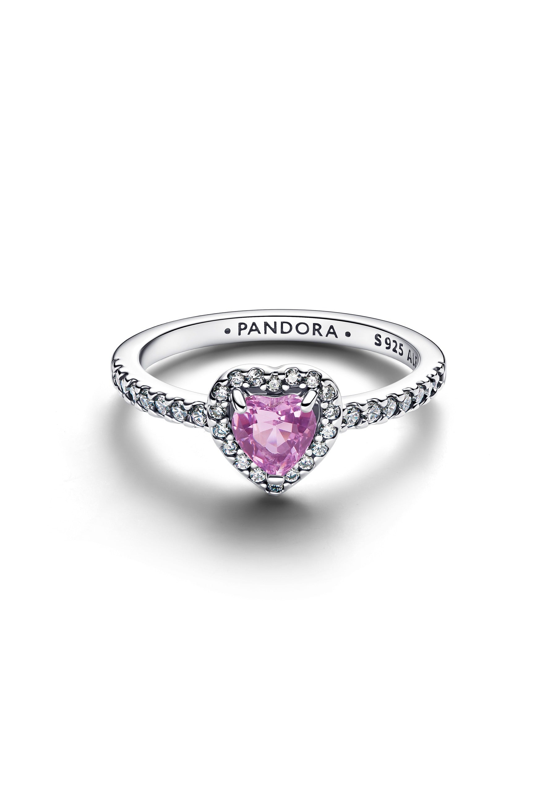 Bague cœur violet clair surélevée