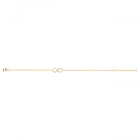 BRACELET PLAQUE OR - ZIRCONIA - INFINI