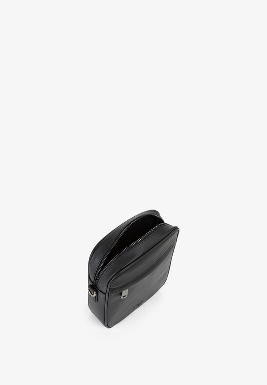 Sac reporter homme noir zippé bandoulière réglable