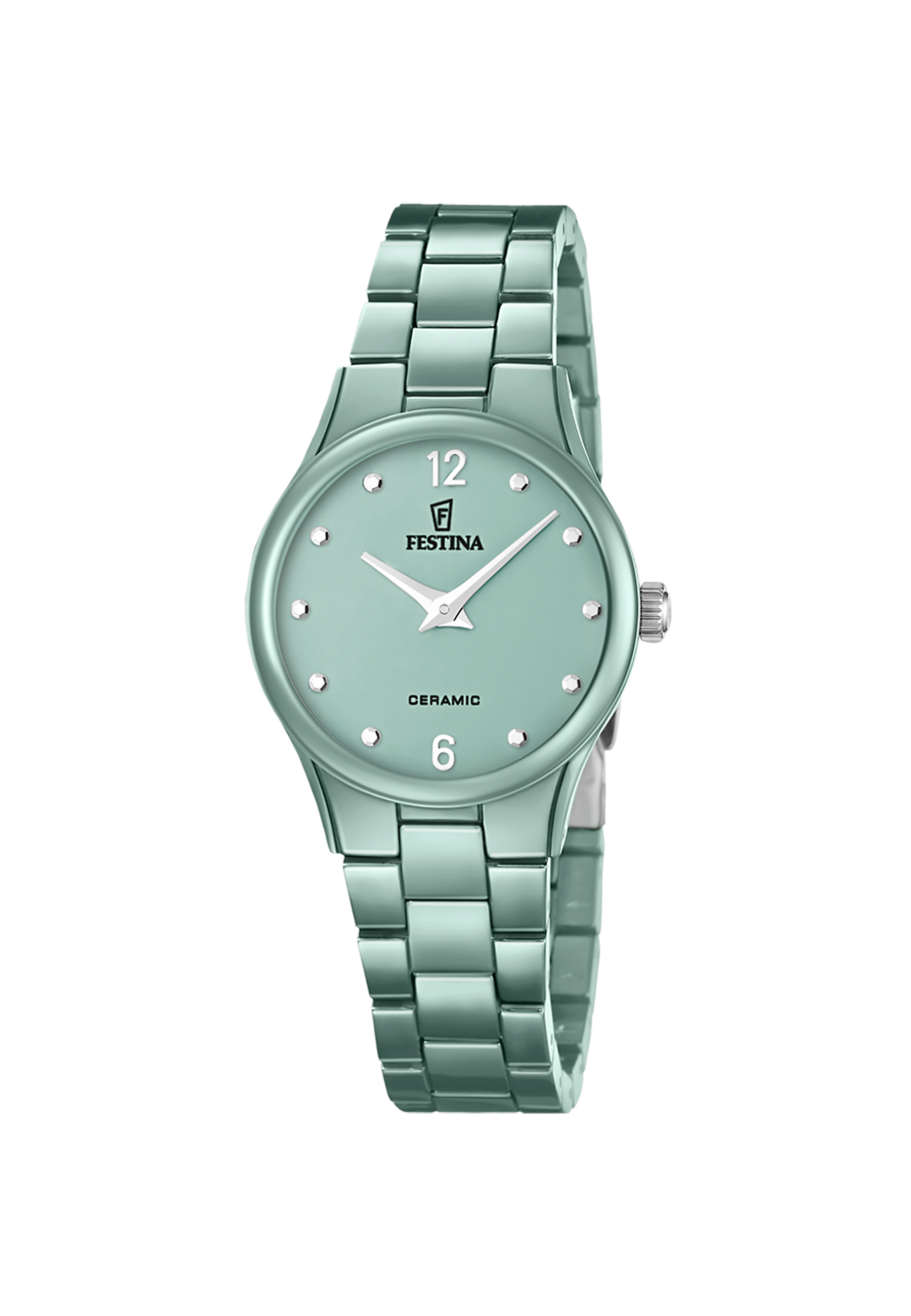 MONTRE FEMME CERAMIQUE VERT