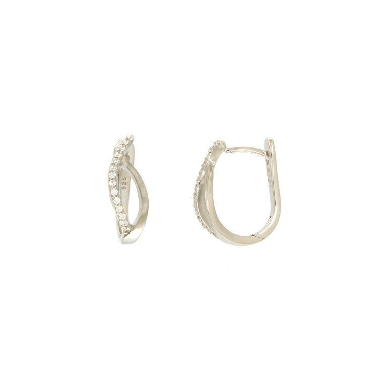 CREOLES ARGENT RHODIE - ZIRCONIA
