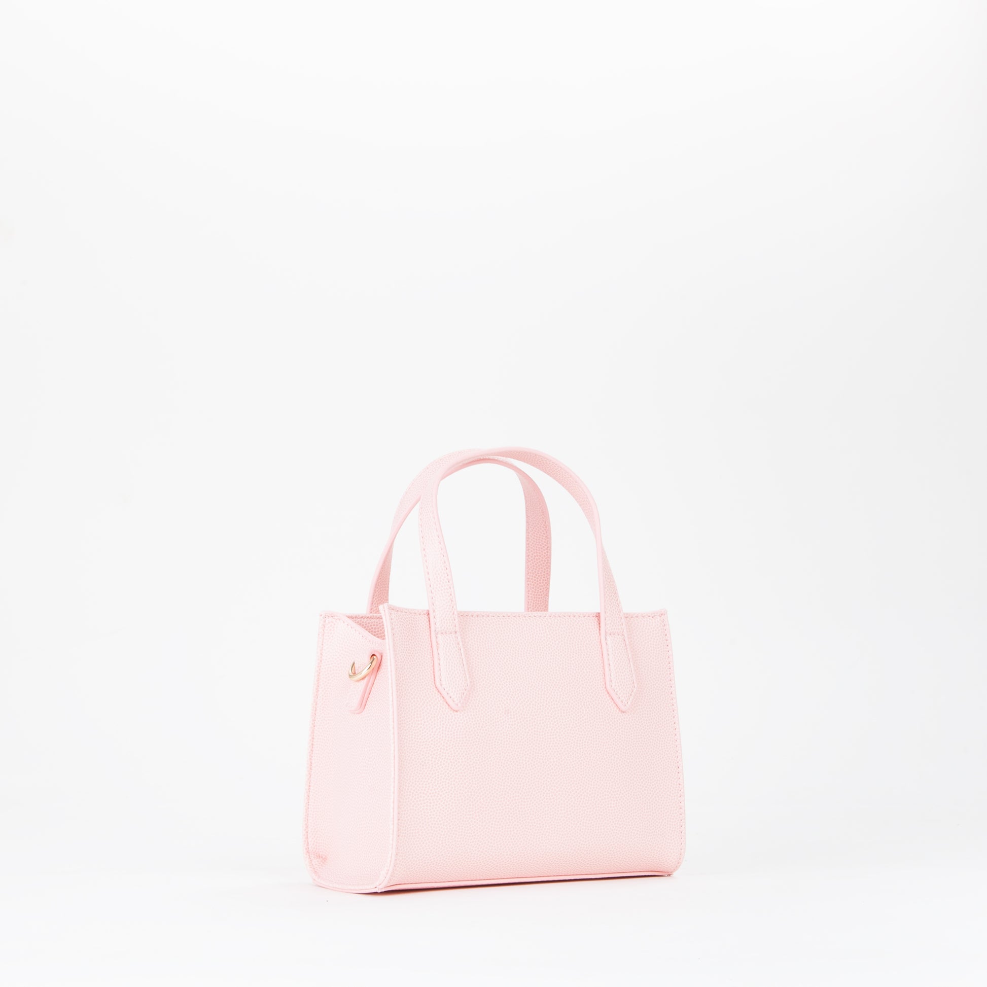 Sac à main femme rose poudré avec breloque dorée