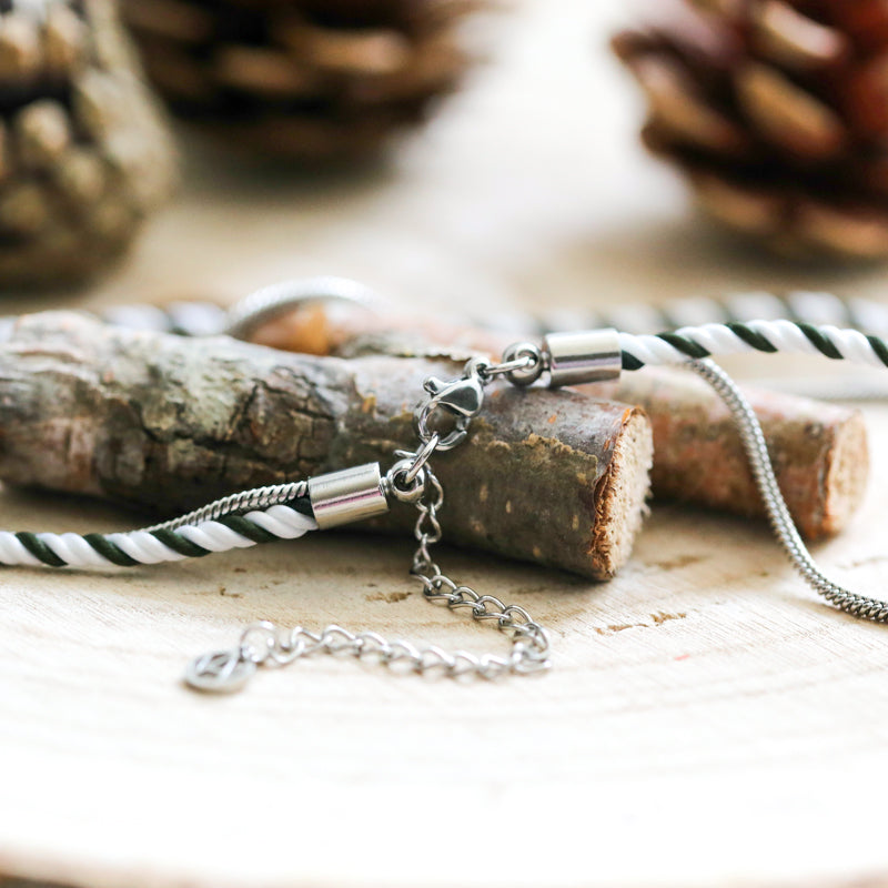 BRACELET HOMME   BLANC & VERT