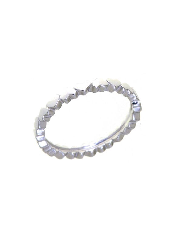 Bague femme argent rhodié motif cœurs continu