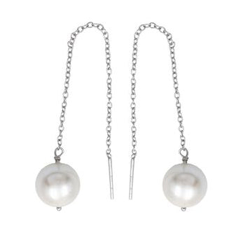 Boucles d'oreilles femme argent rhodié perle synthétique
