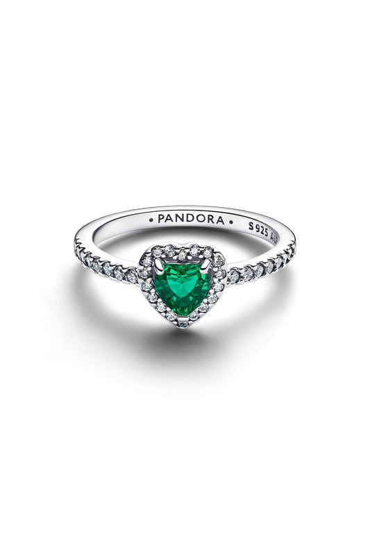 Bague Cœur Vert Royal Rehaussée