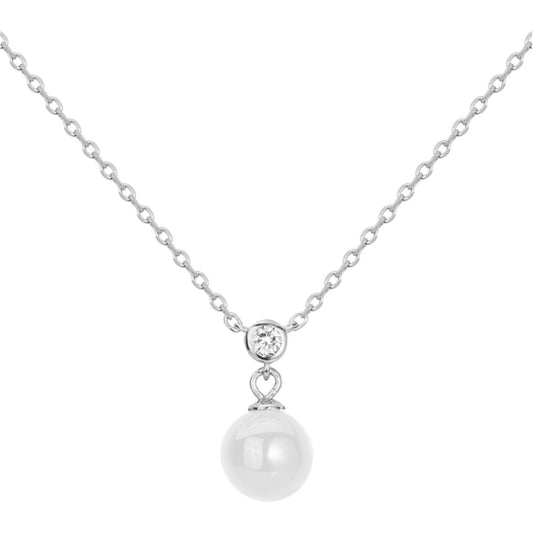 COLLIER ARGENT - CERAMQIUE BLANCHE - ZIRCONIA