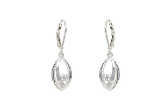 Boucles d'oreilles pendantes femme argent 925 zirconia