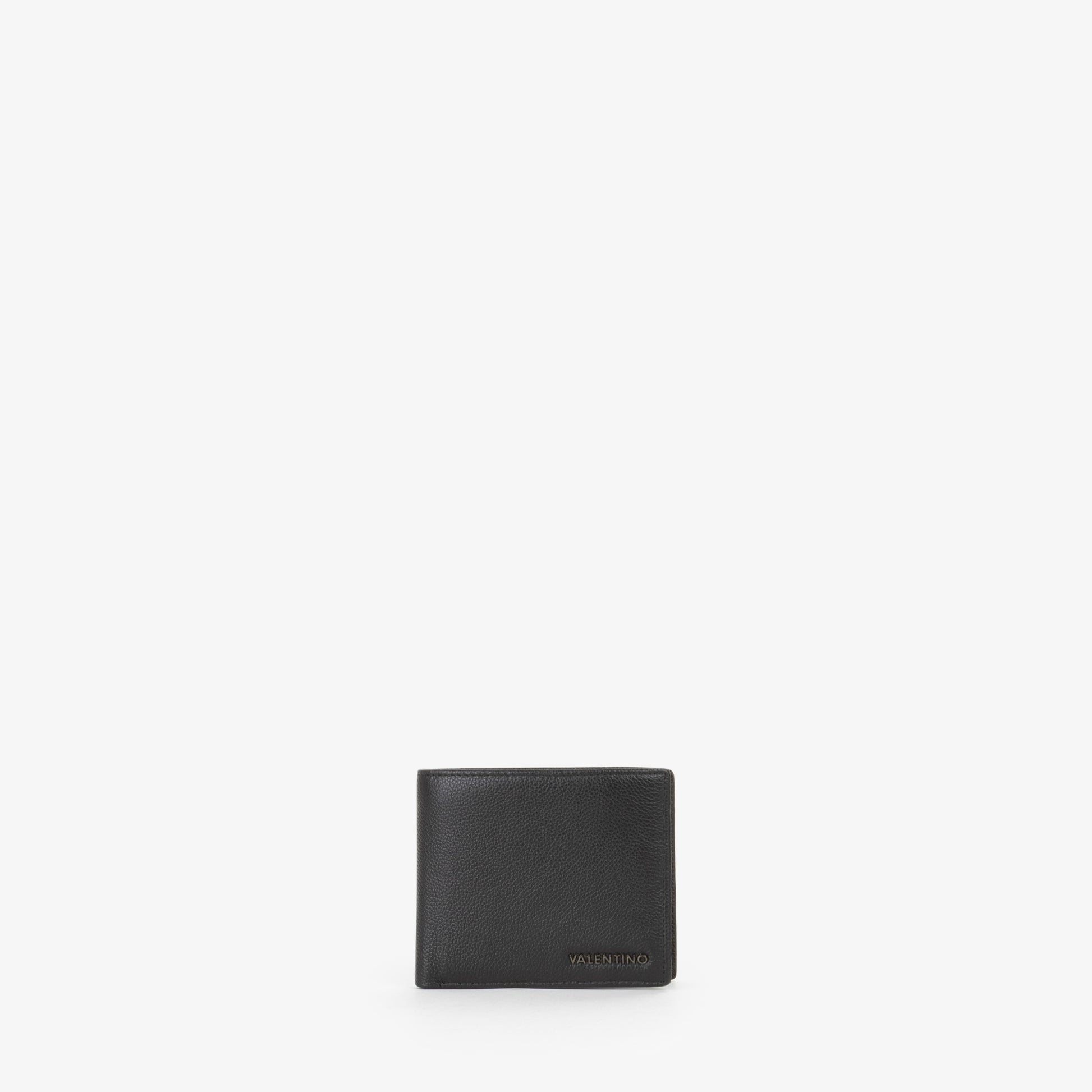Portefeuille homme cuir grainé noir bi-fold élégant