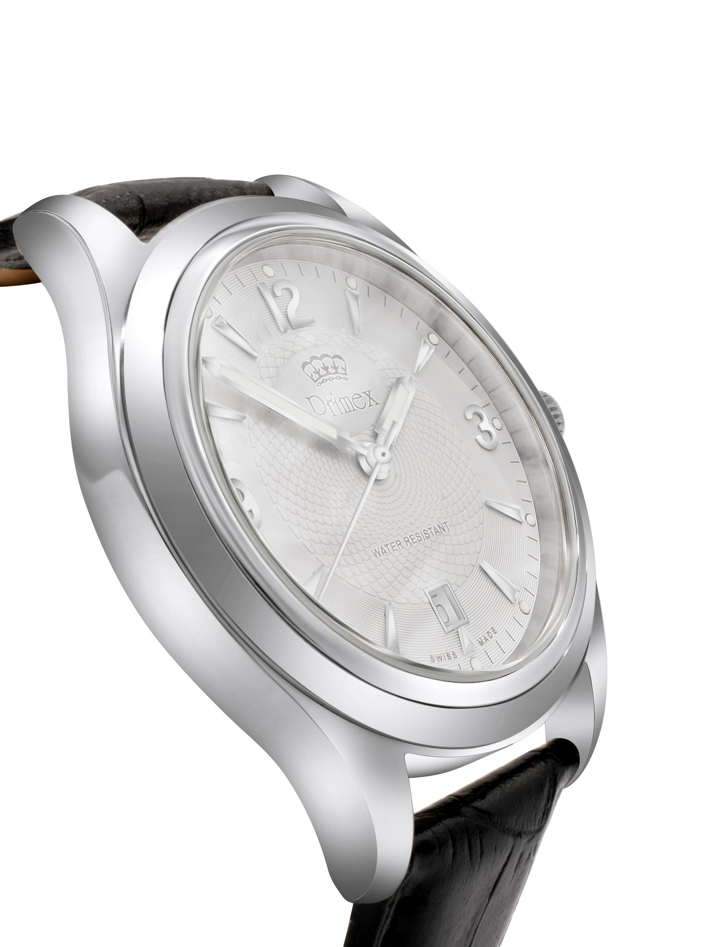 Montre homme militaire Swiss Made boîtier argent 50M