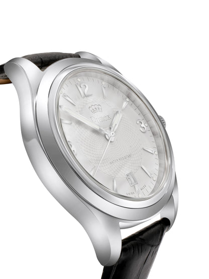 Montre homme militaire Swiss Made boîtier argent 50M