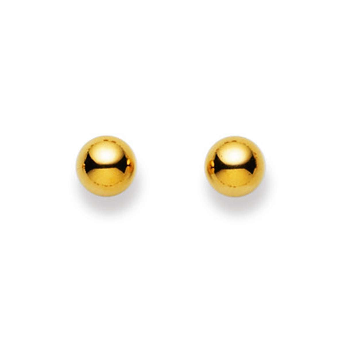 Clous d'oreilles femme or jaune 18 carats boule polie