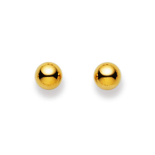 Clous d'oreilles femme or jaune 18 carats boule polie