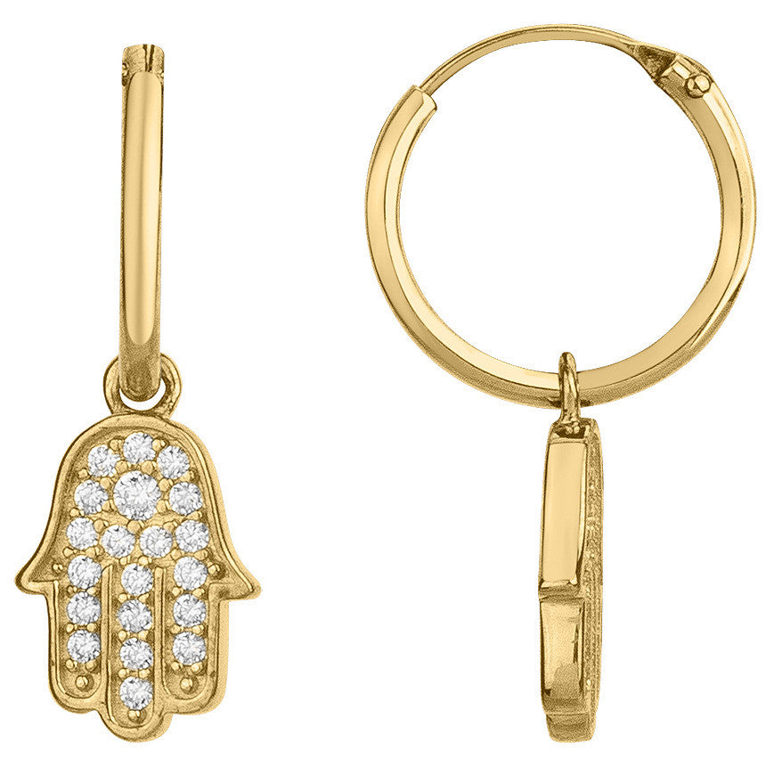 Créoles femme plaqué or main de Fatma zirconia 12mm