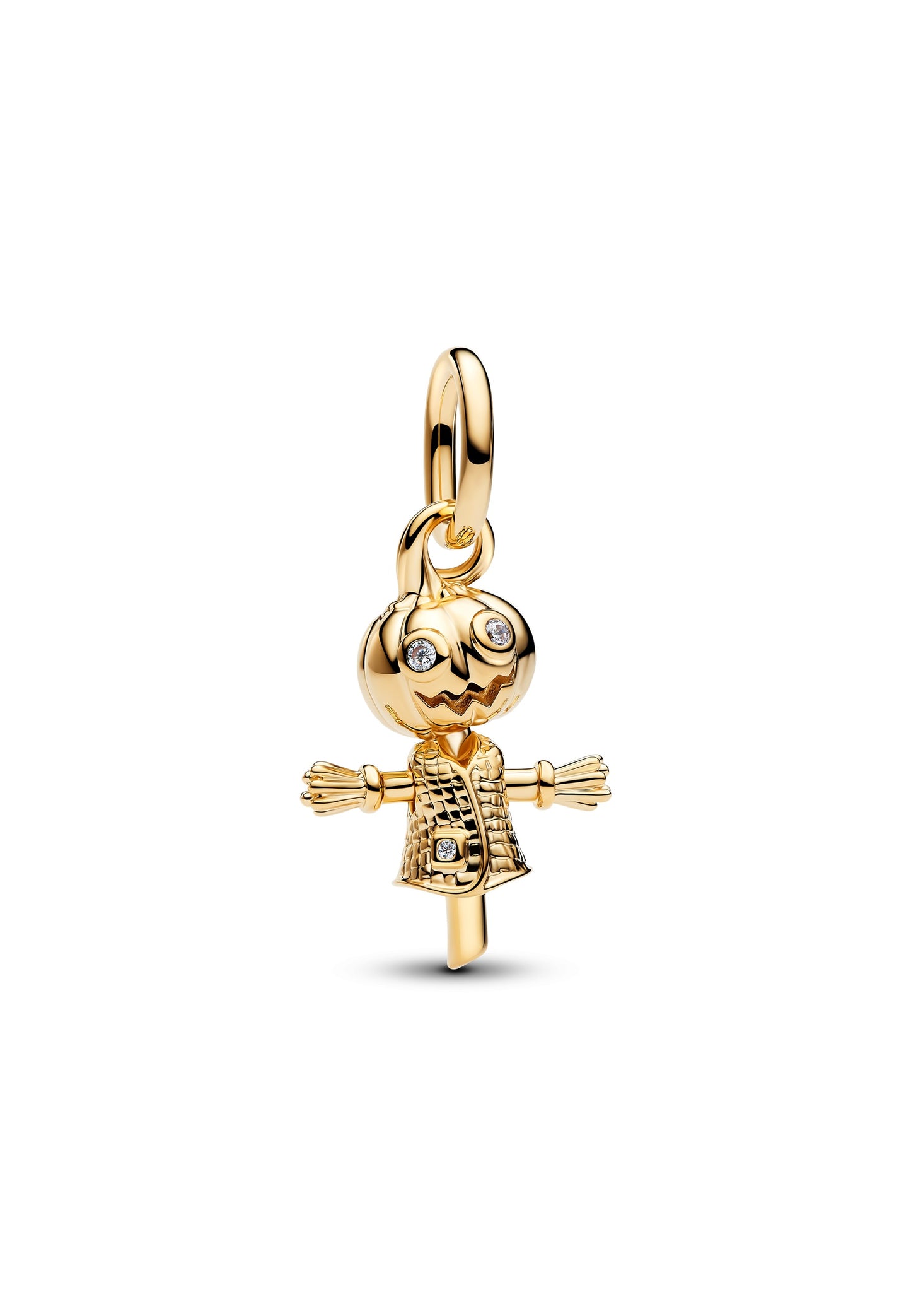 Charm pendentif métal doré épouvantail zirkonia