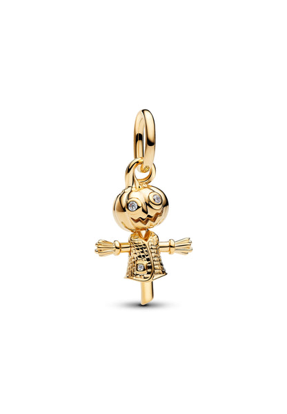 Charm pendentif métal doré épouvantail zirkonia