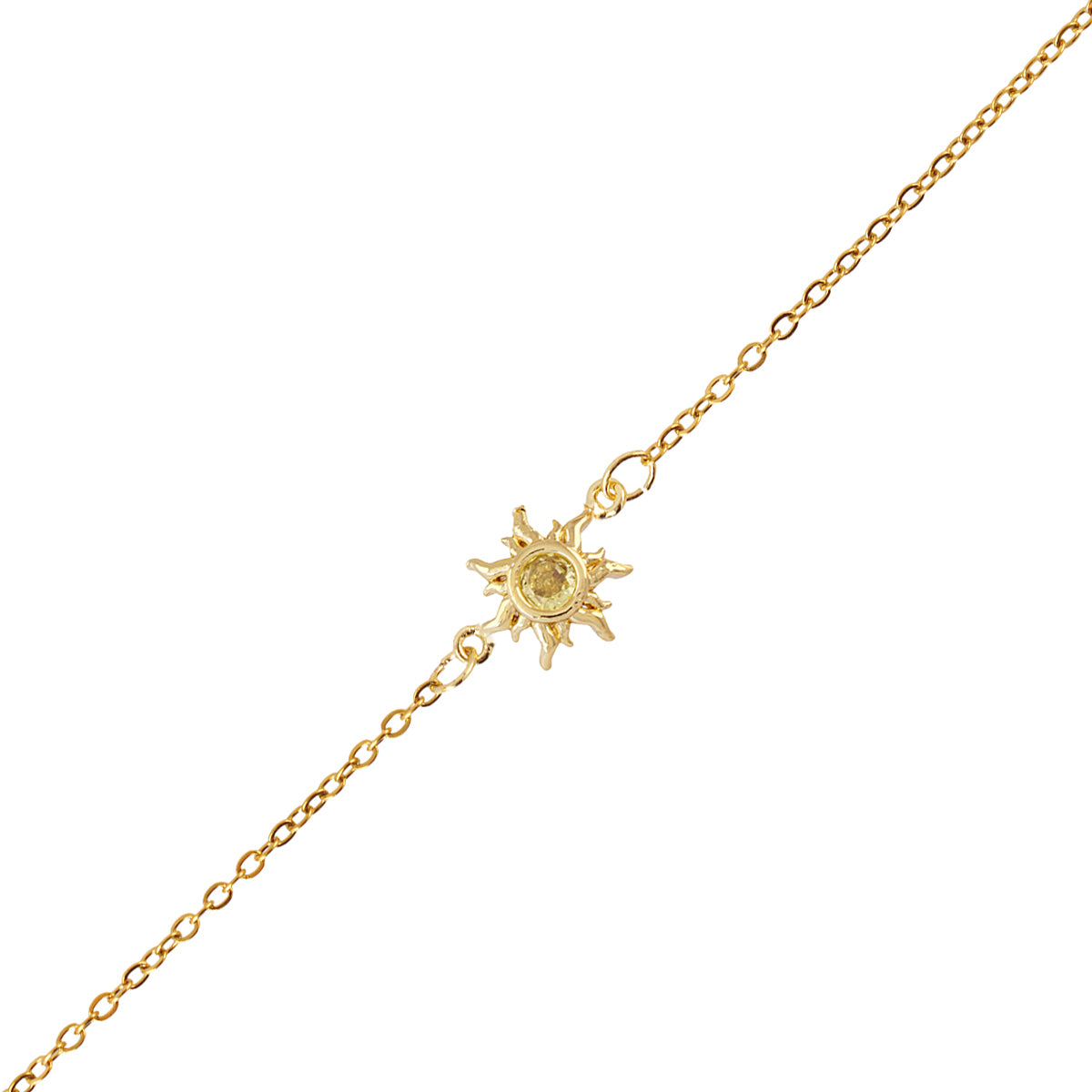 BRACELET - ACIER DORE - ZIRCONIA - SOLEIL