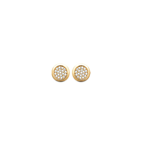 Clous d'oreilles femme plaqué or zirconia poli