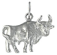 Pendentif zodiaque Taureau argent rhodié 925 unisexe