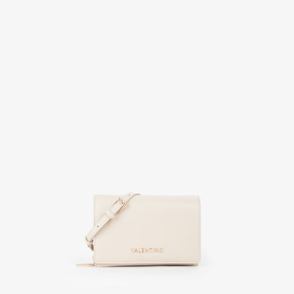 Sac bandoulière femme écru simili cuir fermeture rabat