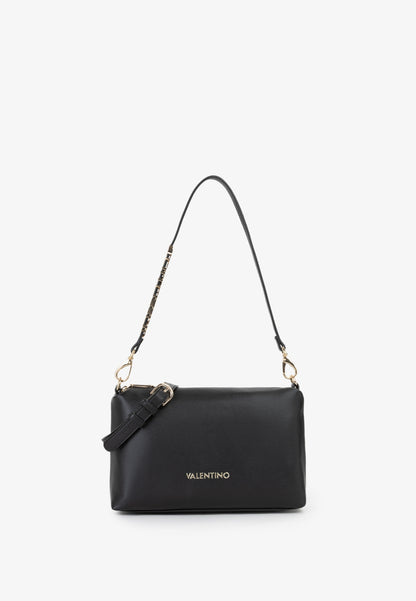 Sac bandoulière femme noir simili cuir détail doré