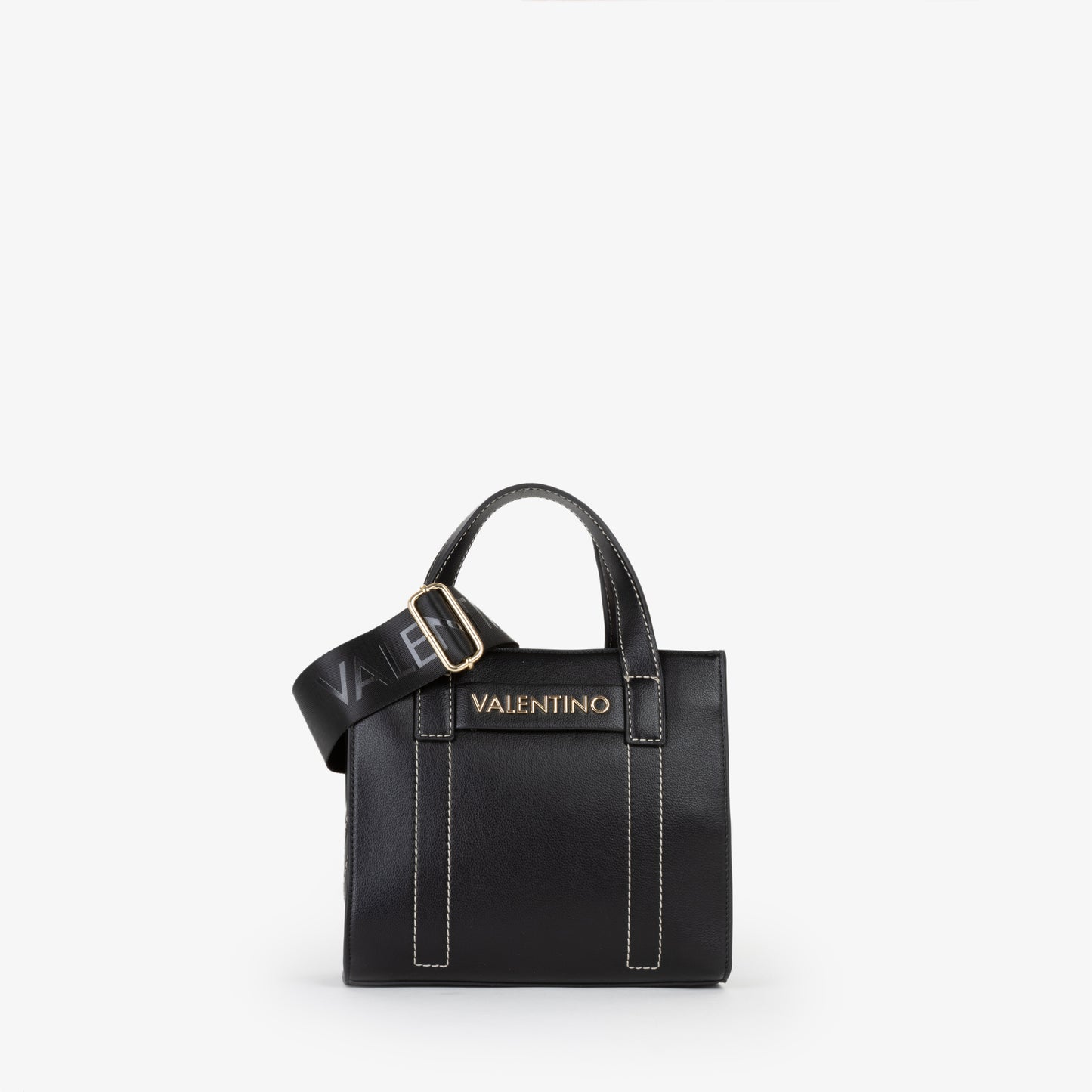 Sac à main femme noir texturé logo doré bandoulière