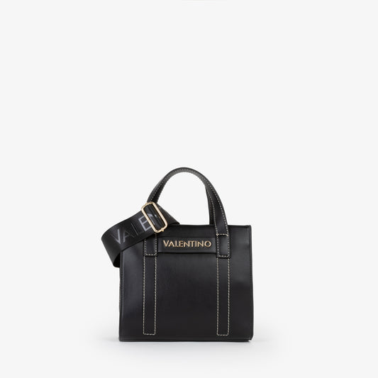 Sac à main femme noir texturé logo doré bandoulière
