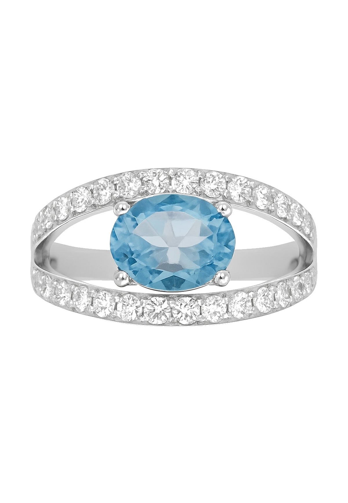 BAGUE ARGENT - ZIRCONIA  - TOPAZE SYNTHETIQUE