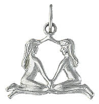 Pendentif gémeaux argent rhodié 925 zodiaque unisexe
