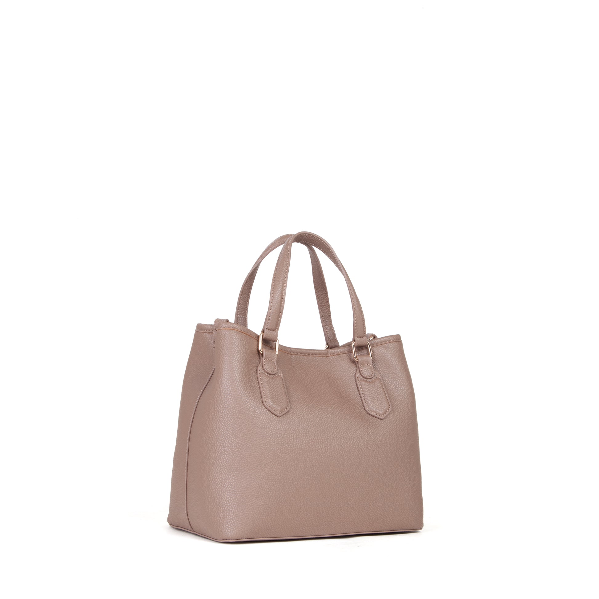 Sac à main femme taupe grainé anses doubles et bandoulière