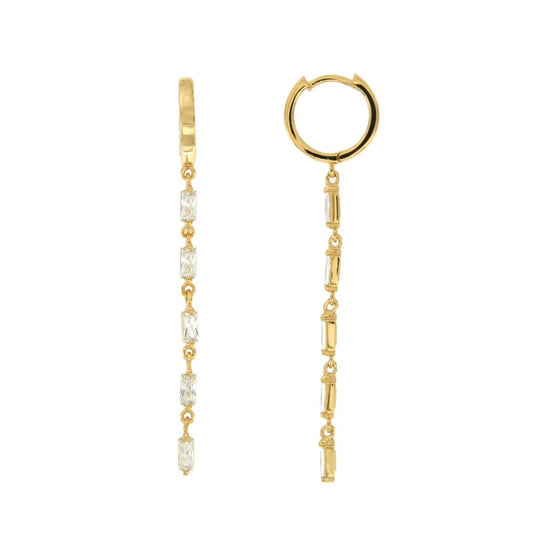 Boucles d'oreilles pendantes femme argent doré zirconia
