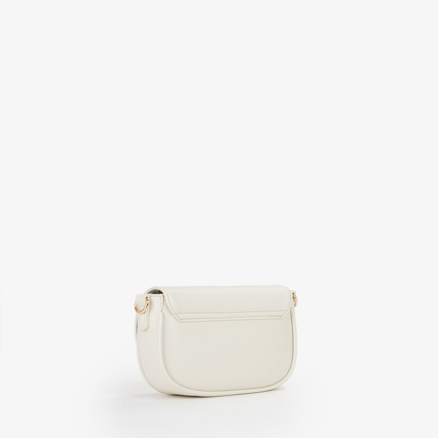 Sac bandoulière femme écru rabat arrondi finition dorée