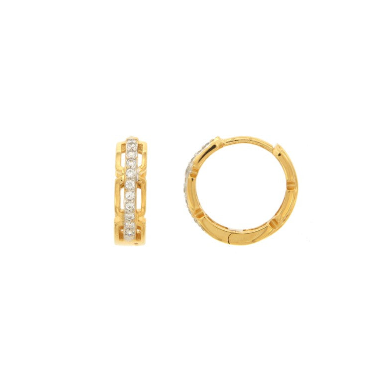 CREOLES ARGENT RHODIE - ARGENT JAUNE - ZIRCONIA