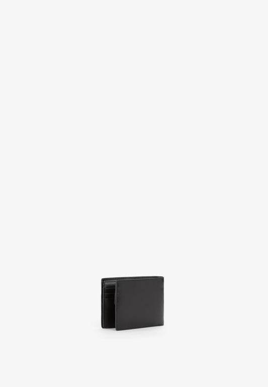 Portefeuille homme cuir noir grainé avec logo discret