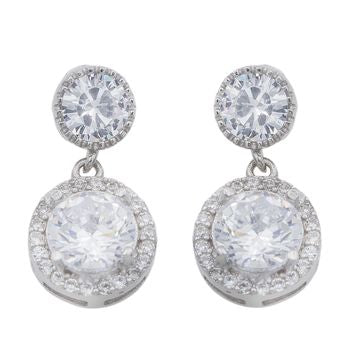 Boucles d'oreilles pendantes femme argent 925 zirkonia