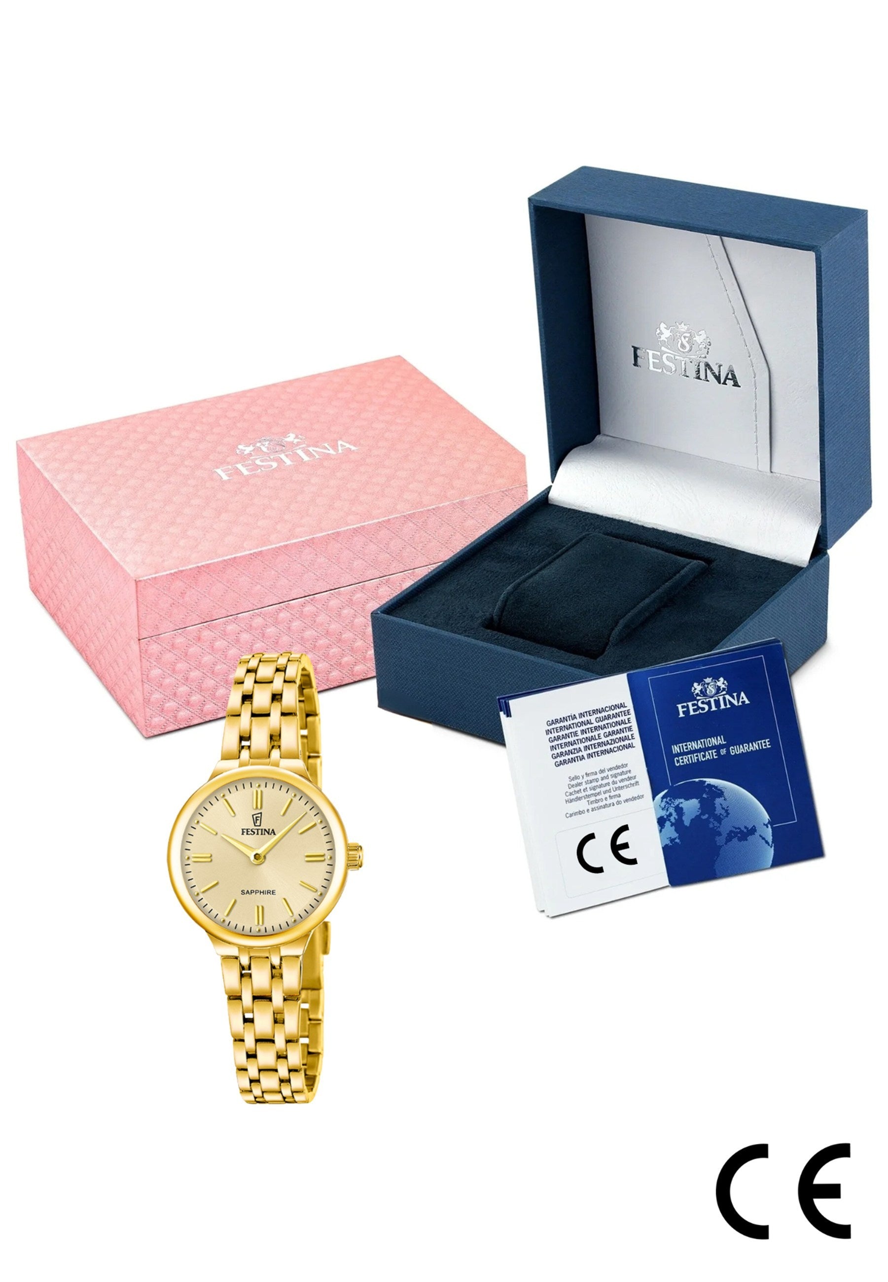 MONTRE MADEMOISELLE DORÉ, BRACELET ACIER INOXYDABLE, FEMME