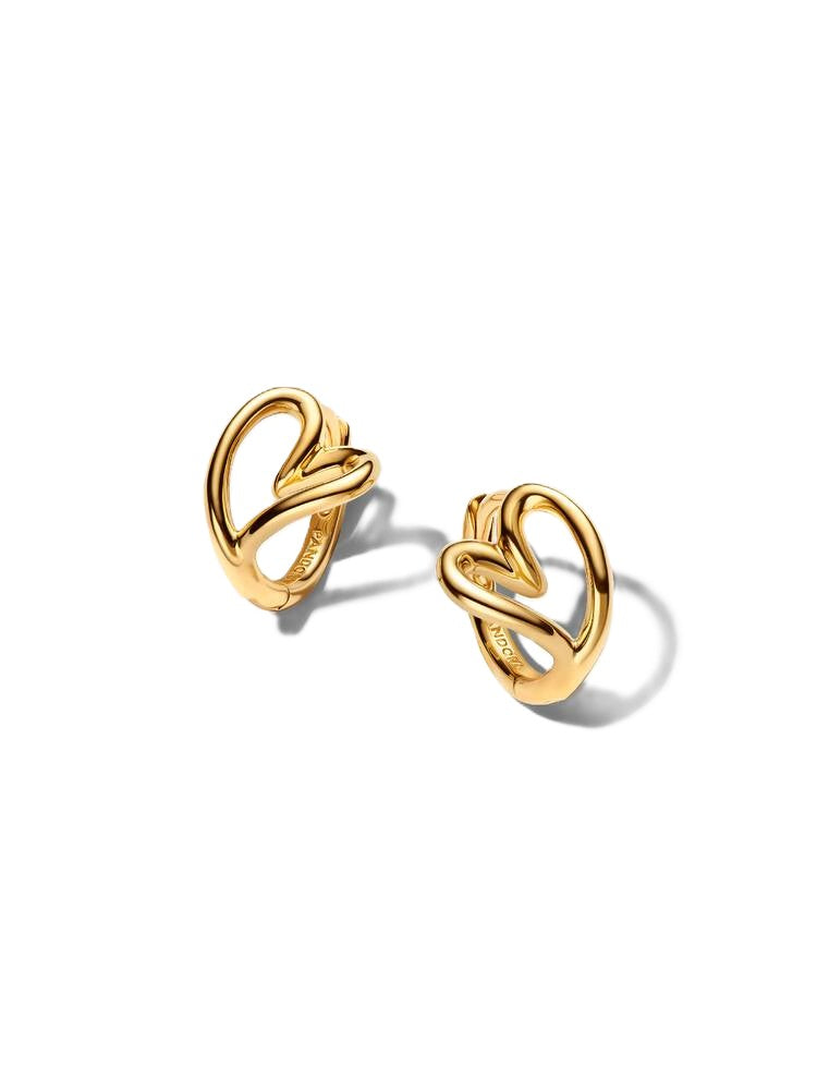 Boucles d'oreilles créoles en forme de cœur aux formes organiques